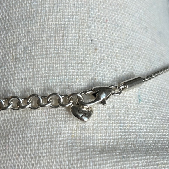 Brighton Meridian Linx Petite Necklace Silver Plated Crystals & Cloth Bag - Picture 5 of 11
